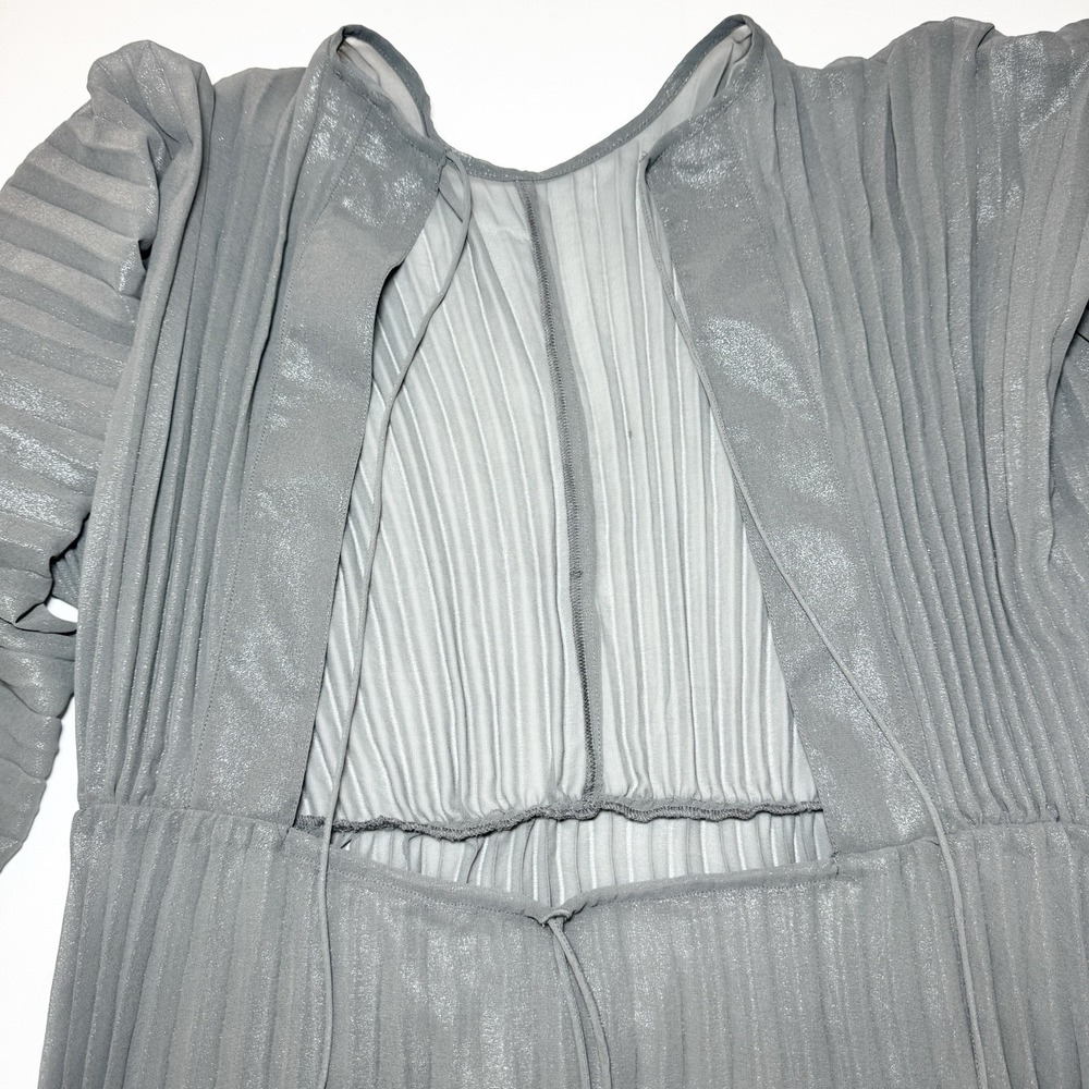 Sheer Pleated Taupe Women’s Dress- Resort Wear One Size - Picture 8 of 10